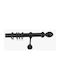 Import Hellas Metallic Curtain Pole No 6 Single Ø25mm 160cm Black Matt N6-10