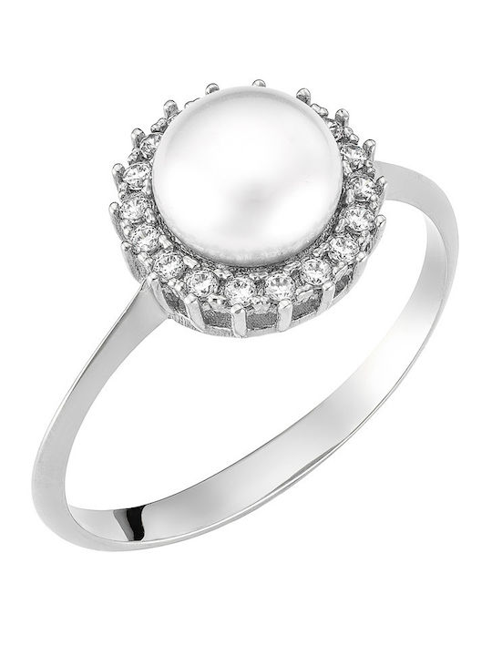 Ioannis Kosmima Women's Ring with Pearls in 14K White Gold