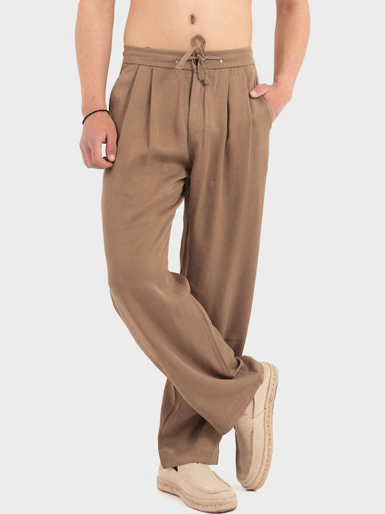 Gianni Lupo Pantaloni Relaxed Fit Bej Închis