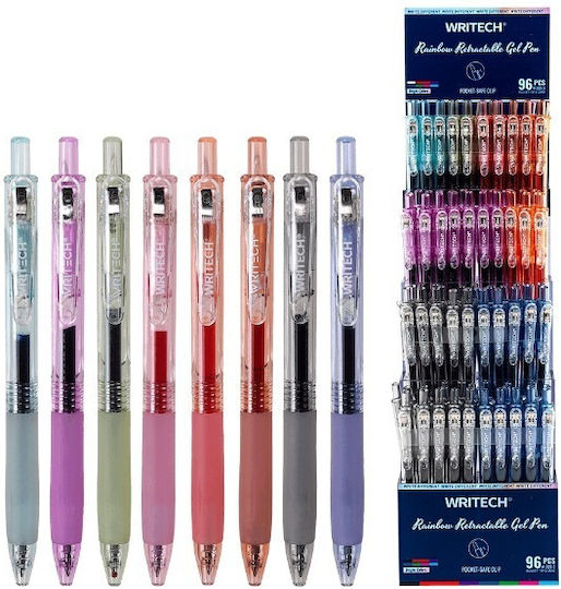 Writech Витрина Химикали Гел Копче 0.7mm Rainbow 96 Бройки
