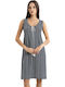 Giota Sommerliches Damen-Nachthemd Blau