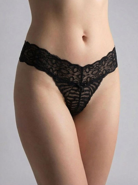 Milena by Paris Women's String with Lace Black ...