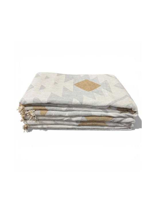 SpitiBazaar Σετ Ριχτάρια 3τμχ Chenille Γκρι Μπεζ