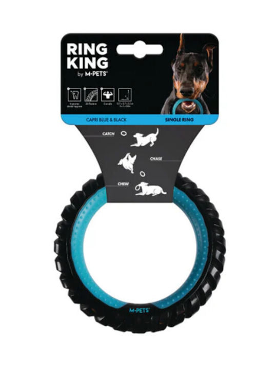 M-Pets Ring King Blue and Black Capri 12.7 x 12.7 x 2.2 cm Dog Toy