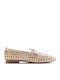 Leather Women's Loafers in Gold Colour
