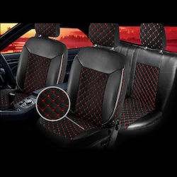 Калъфи за автомобилни седалки Comfort Zebra Черно-червен Пълен Комплект 12 бр