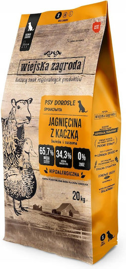 20kg Dry Food for Adult Dogs with Lamb and Duck