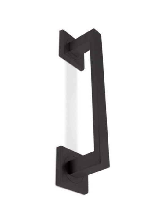 Conset Front Door Handle with Plate C875 260mm (Distance Between Lock Centers 210mm) Matte Black