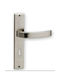 Viometale Middle Door Lever With Plate Pair (Distance Between Lock Centers 38mm) Matte Nickel