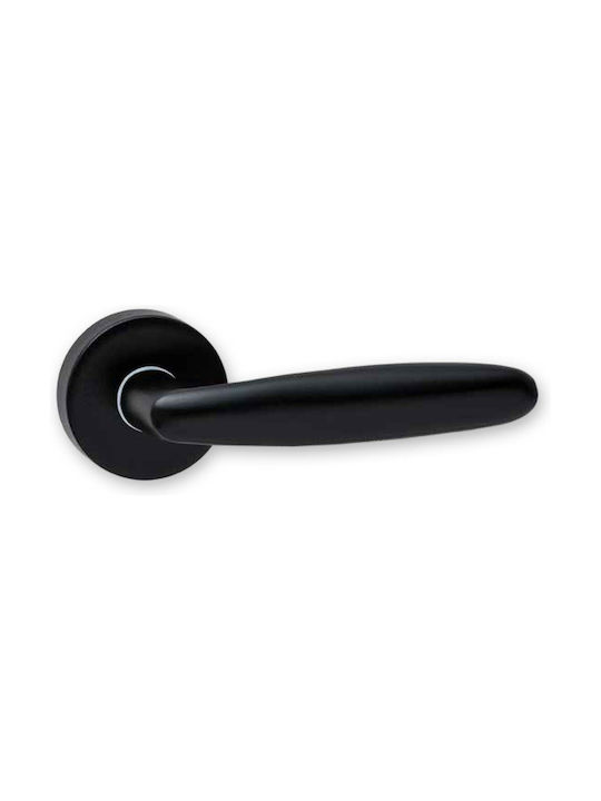 Viometale WC Lever With Economy Rosette Pair With Mouthpiece Black Matte