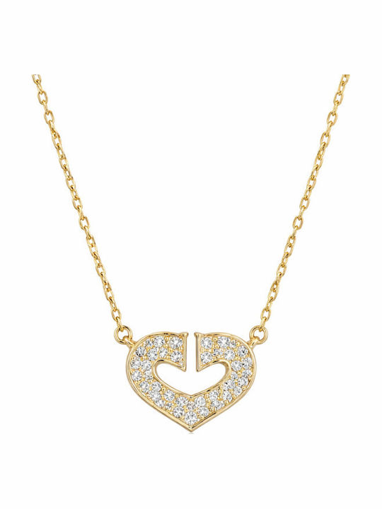 Atofio Kosmima Necklace with Heart Design in 14K Gold