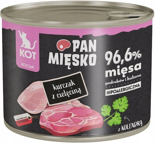 Pan Mięsko Wet Cat Food Chicken Veal Kitten 200g
