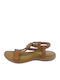 Damen Flache Sandalen Braun