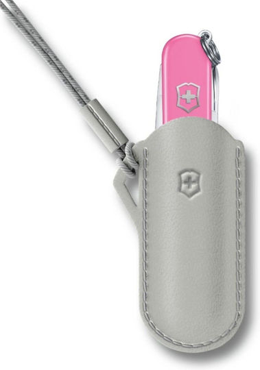 Classic Sd Schweizer Armee-Messer 58 Mm 7 Funktionen Rosa Leder-Gehäuse Grau