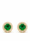 Atofio Kosmima Earrings Gold 14K with Green Stones