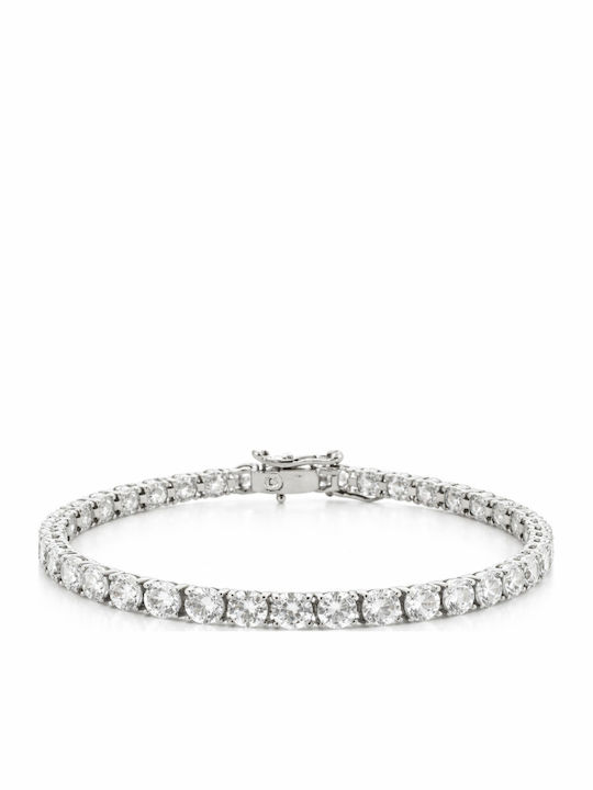 Atofio Kosmima Women's Riviera Bracelet in 14K White Gold with Zircon