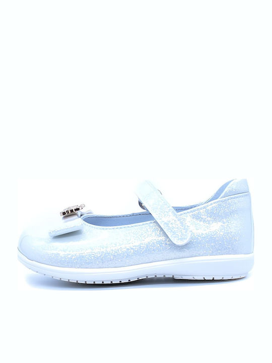 Kids Ballerinas Anatomic with Hoop & Loop Closure Leather White