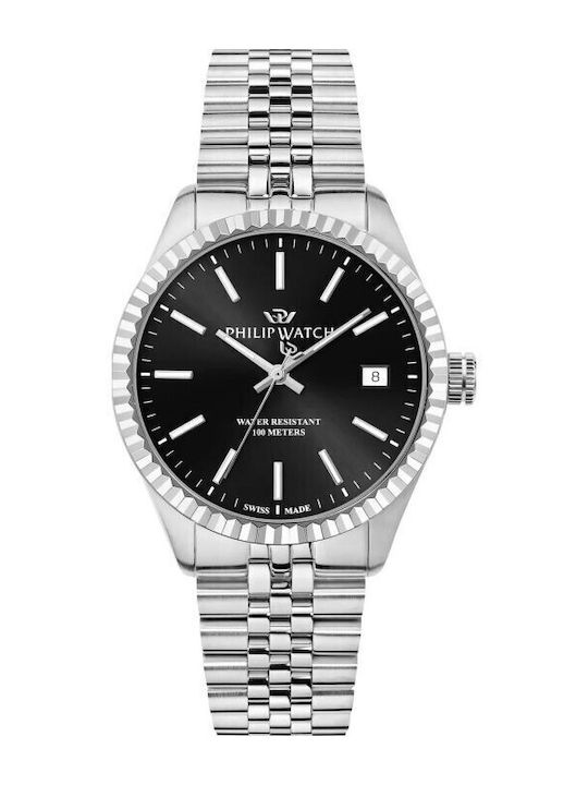 Philip Watch Caribe Men's Watch 39mm Automatic with Black Metal Bracelet
