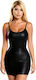 Sexy Lackleder-Kleid Schwarz Os