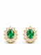 Atofio Kosmima Green Rosette Earrings