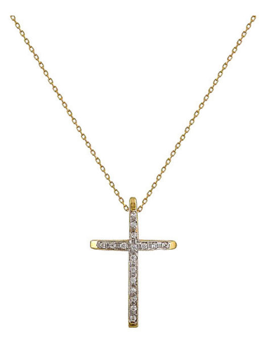 Atofio Kosmima Women's Gold Cross 9K with Chain