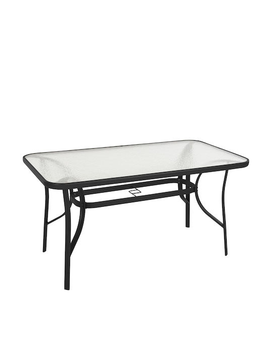 Metal Outdoor Table Bruno Black 140x80x72cm