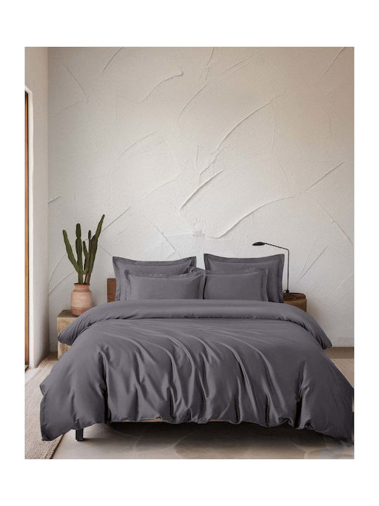 Rythmos Σετ Κουβερλί Υπέρδιπλο Γκρι Καφέ 235x250cm 3τμχ