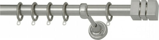 Import Hellas Metallic Single Curtain Pole Ø25mm 200cm Nickel Matt N2-6