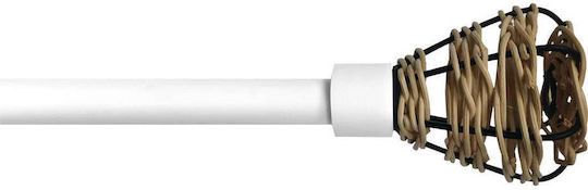 Metallische Vorhangstange Eva Einzeln Durchmesser 19mm Länge 90cm Weiß