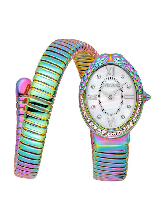 Just Cavalli Signature Snake Γυναικείο Ρολόι Μπ...