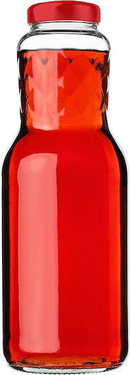 Kadax Glass Water Bottle With Screw Lid Transparent 1000ml
