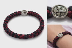 Handmade Woolen Prayer Beads Burgundy Black Thread Bead Silver Cross Handmade Woolen Prayer Beads Burgundy Black Thread Bead Silver Cross