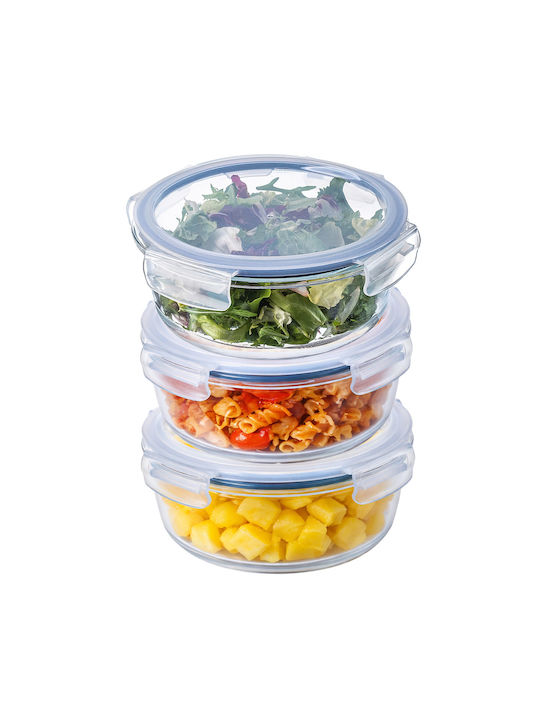 Kadax Set Mittagsboxen Glas Transparent 3 Stücke
