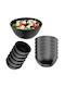 Kadax Round Black Glass Serving Bowls Diameter 15.2cm 6 Pieces