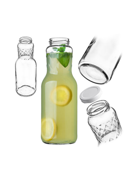 Kadax Sticlă De Apă Din Sticlă Cu Capac Șurub Transparent 1000ml