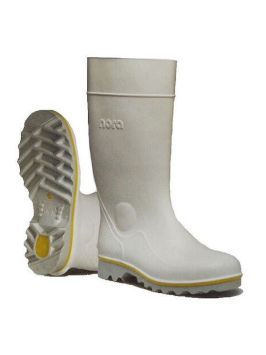 Dunlop Ankle Safety Wellies with Fur White