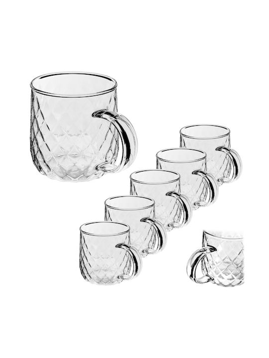 Kadax Glass Transparent Mug 350ml 6 Pieces