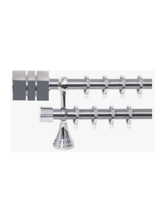 Import Hellas Kurtinóxilo Metalic Dublu Cu Tijă Φ25mm 160cm Nickel