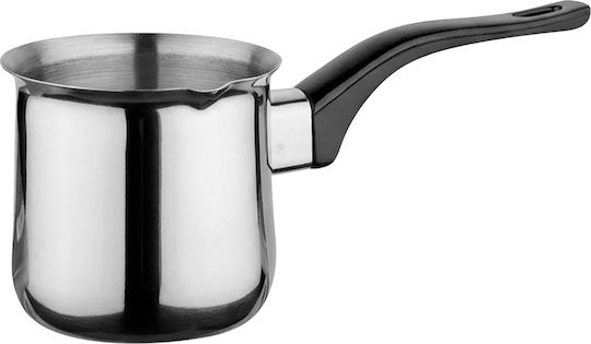 Cheffinger 700ml Turkish Coffee Pot Integrated Spout Ergonomic Handle Black Silver