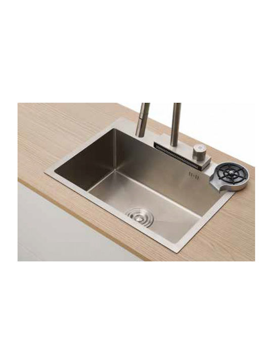 Tema Ένθετος Νεροχύτης Inox με Μπαταρία Μ60xΠ45cm Ασημί