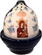 Vigil Oil Lamp Clay Dome Two-Tone White-Blue Height 15 Diameter 13