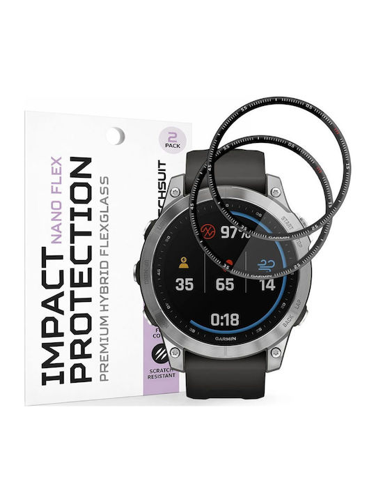 Techsuit Nano Flex Vollflächig gehärtetes Glas für Garmin Fenix 7 2 Stück