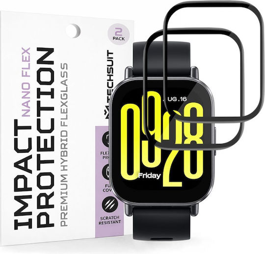 Techsuit Nano Flex Full Face Tempered Glass For Redmi Watch 5 Active 2 Pieces