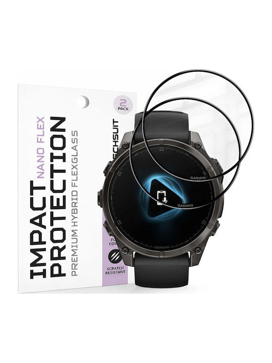 Techsuit Nano Flex Displayschutzfolie für Garmin Fenix 8 / Fenix 8 Pro (47 mm) 2 Stück