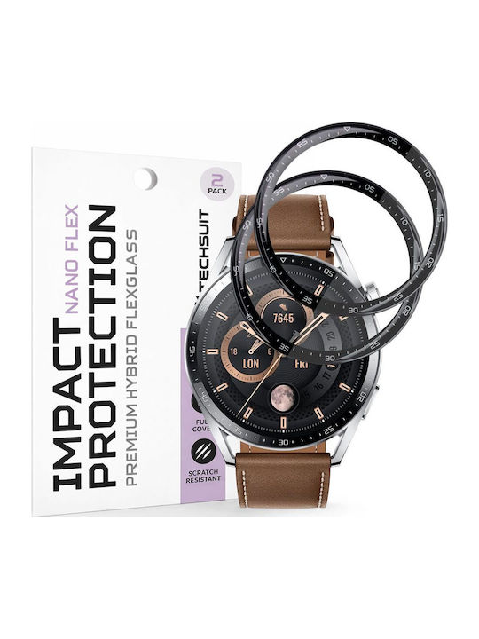 Techsuit Nano Flex Vollflächig gehärtetes Glas Für Huawei Watch GT 3 46mm 2 Stück