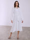 Celestino Women's Shirt Dress Striped Loose Fit White