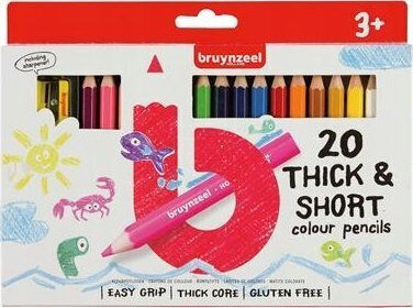Bruynzeel Sakura Bruynzeel Κοντό & Παχύ Σετ Χρωματιστών Μολυβιών 20 Χρώματα
