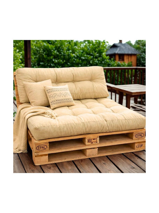 Pucioasa Μαξιλάρι Καναπέ Παλέτας με Πλάτη Beige 2τμχ
