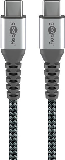 Goobay Braided USB 2.0 Cable USB-C Male - USB-C 60W Black 0.15m 79559