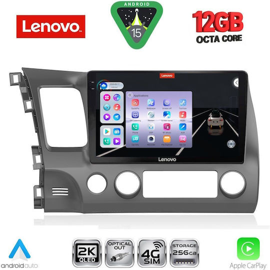 Lenovo Car Audio System for BMW X1 / X3 / X4 Honda Civic 2006-2012 (Bluetooth/USB/WiFi/GPS/Apple CarPlay/Android Auto) with 10" Touch Screen